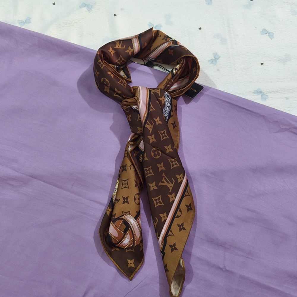 Louis Vuitton Monogram Silk Scarf With Equestrian Motif